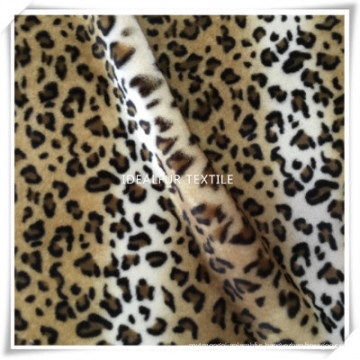 Printed Fake Fur with Leopard Point